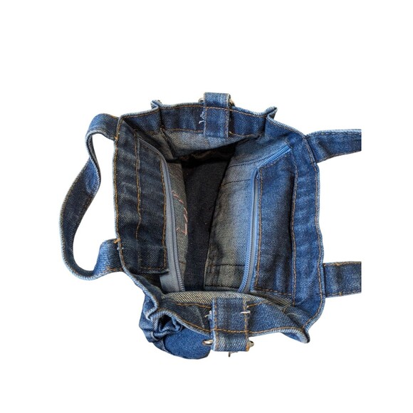 Denim Purse Flower Power Purse Daisy Rainbow Jean Bag Y2K Boho Hippie Cottage - Picture 8 of 11